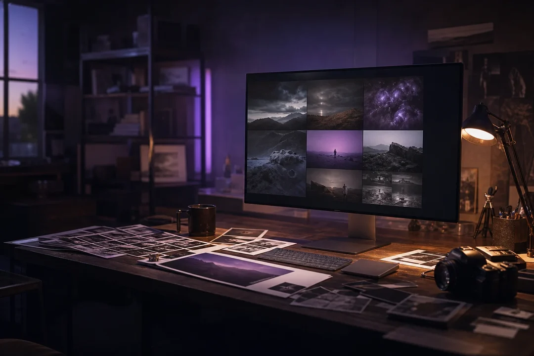 Creative studio workspace for an image-to-video project