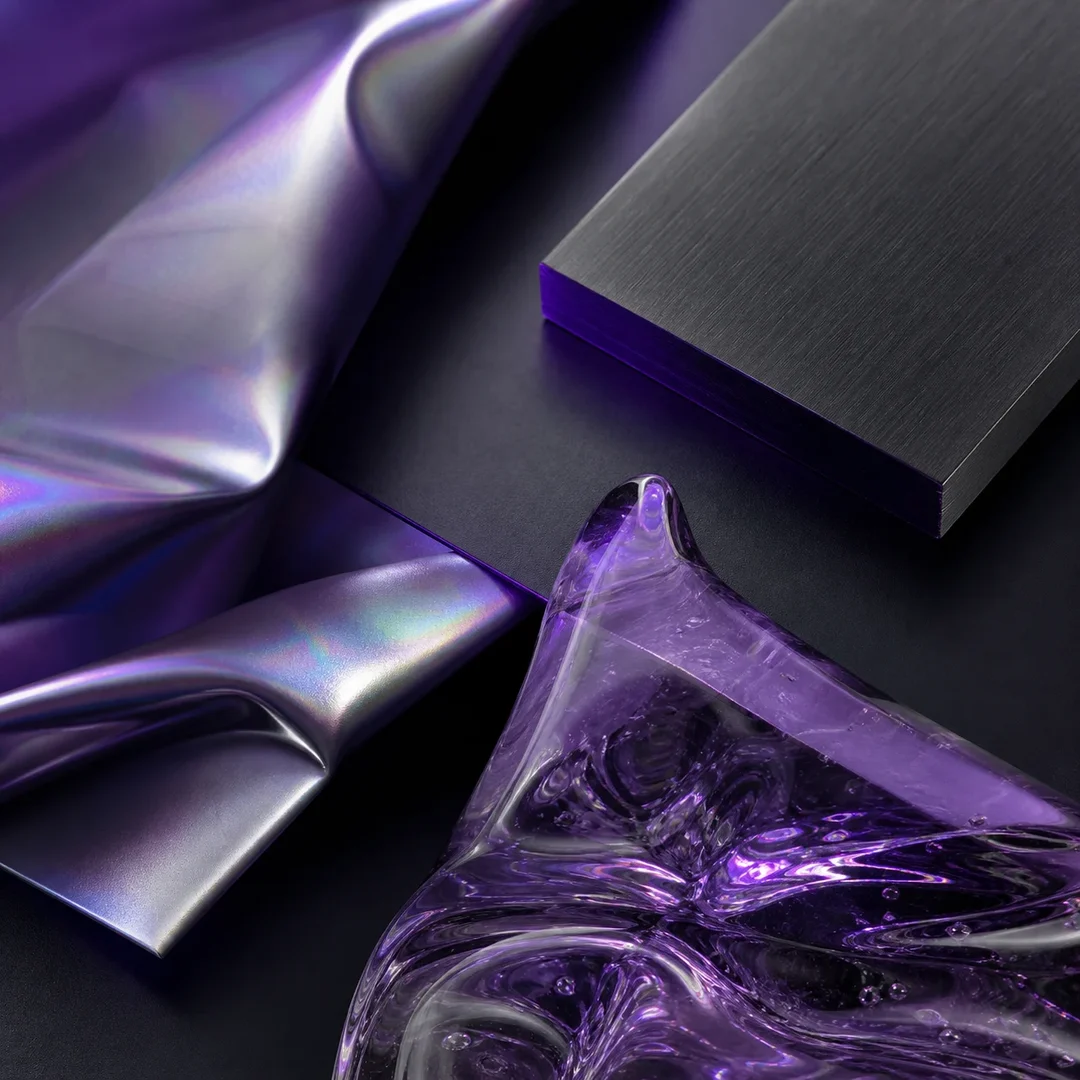 Violet material study representing image composition and texture
